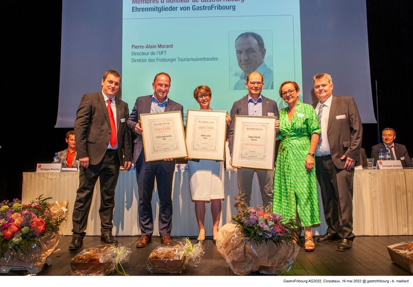 Nadine Gobet, membre d'honneur de GastroFribourg Fédération Patronale