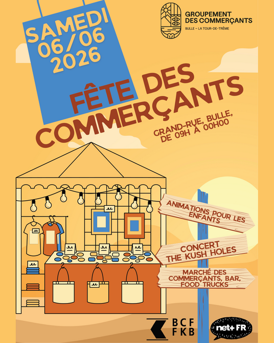L'affiche jaune de la Fête des Commerçants